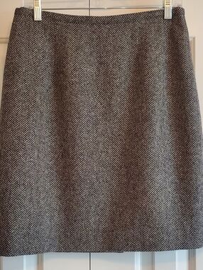 Brooks Brothers 100% Wool Herringbone Tweed Straight Pencil Skirt Preppy 12